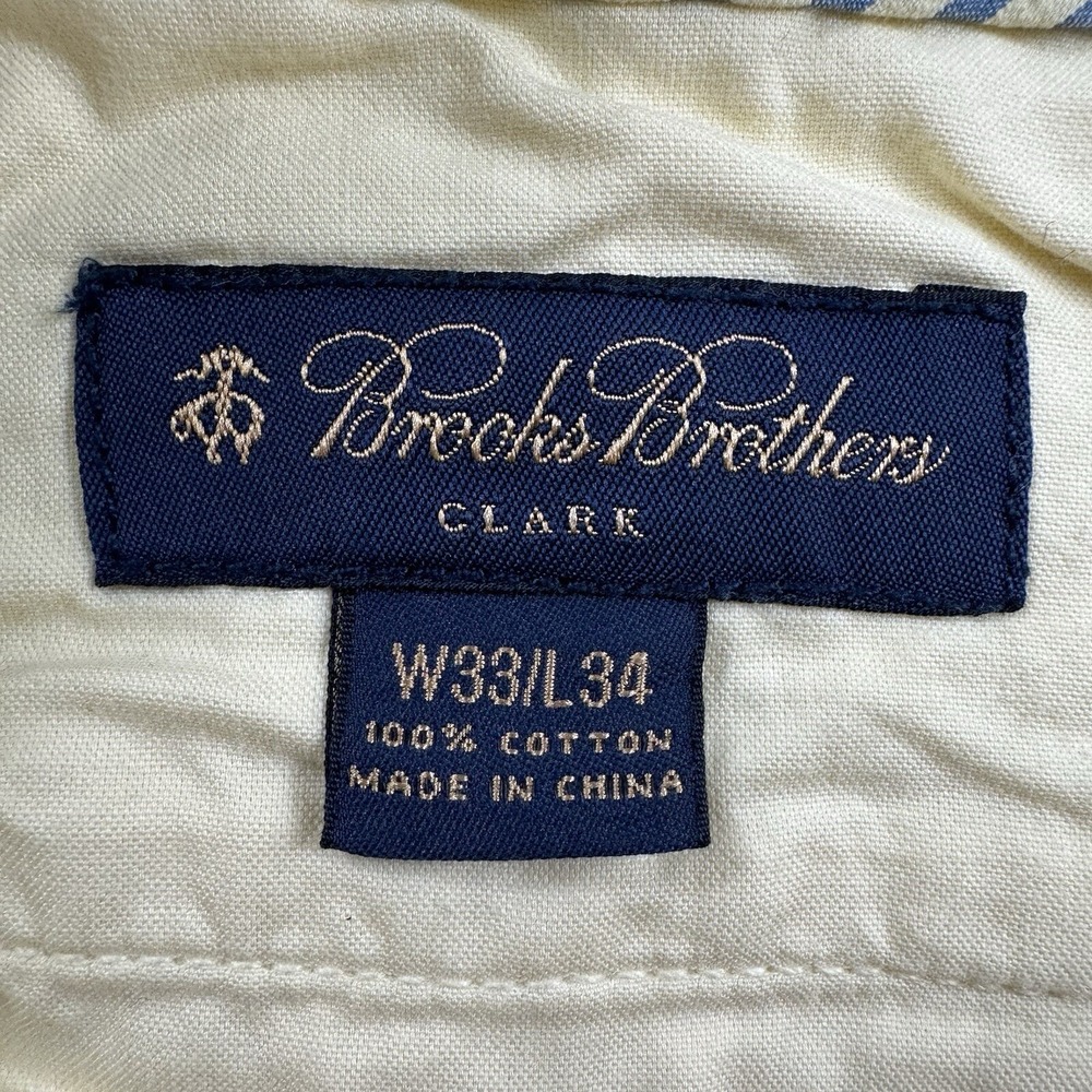 Brooks Brothers Mens Clark Chino Pants Actual 32x28 Yellow‎ 100% Cotton Straight - Picture 10 of 16